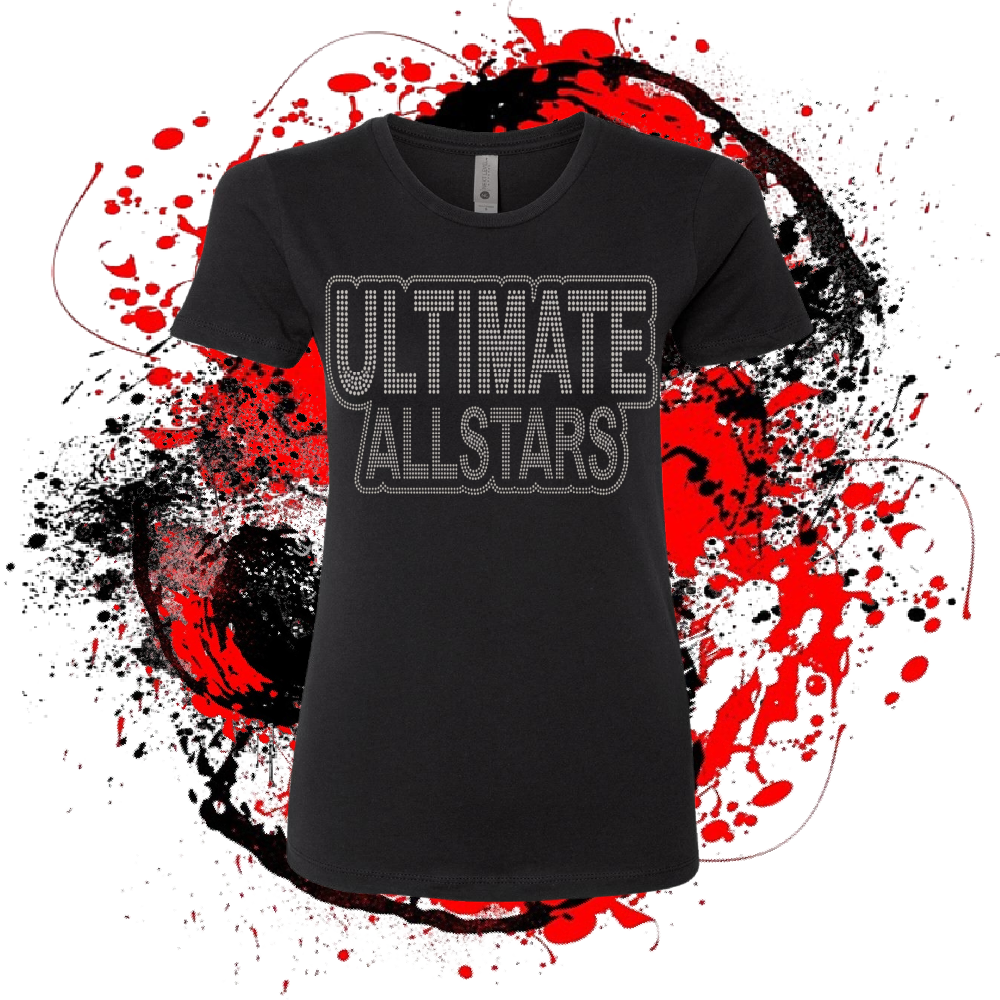 A black shirt that says ultimate allstars on it