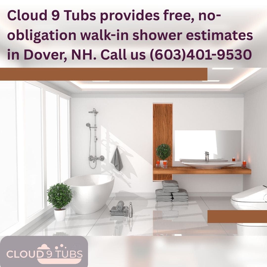 A bright, spacious bathroom with a large window, a freestanding bathtub, a walk-in shower, and a modern vanity.