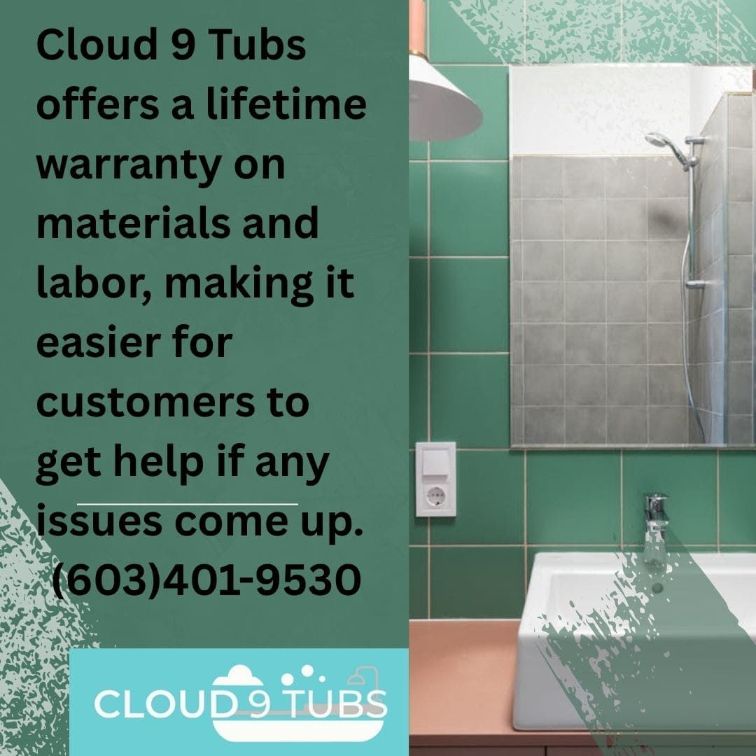 A bathroom counter with a white sink and green tiled walls, reflecting a shower head.