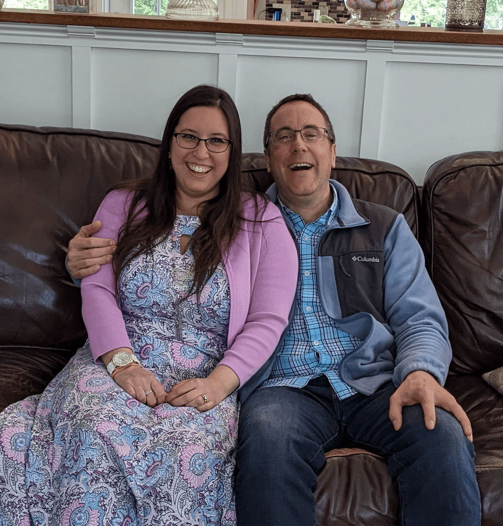 person in newly remodeled bathroom