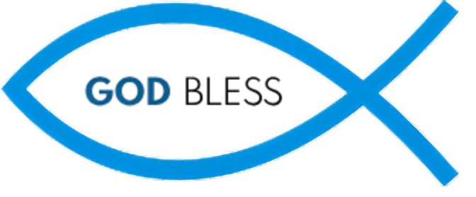 a fish with the word god bless