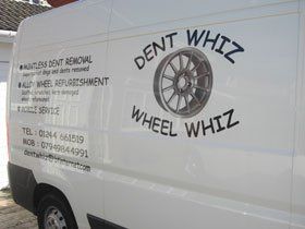 Repair Services - Wrexham, Clwyd - Dent Whiz - Dent Whiz font as Van