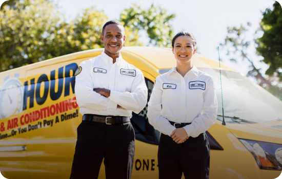 Two HVAC technicians
