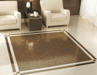 pavimento in pietra naturale con mosaico color bronzo