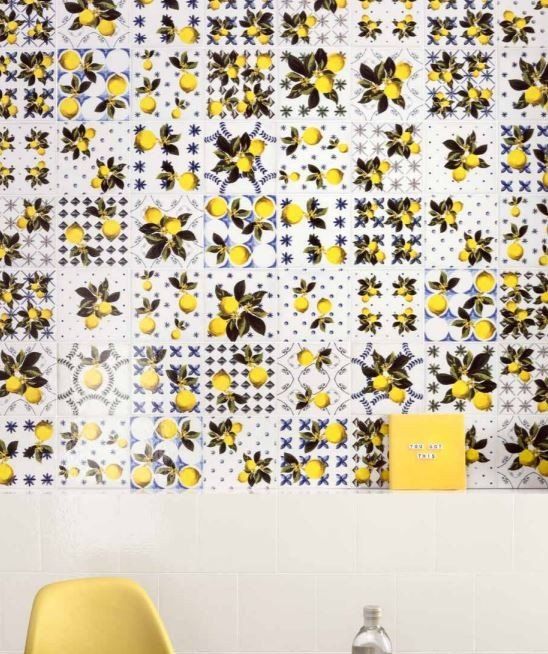 piastrelle in ceramica con limoni e vari pattern
