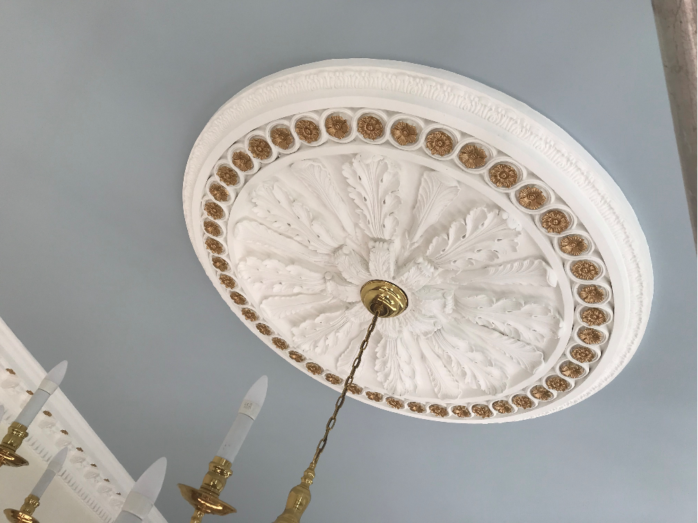 painting work completed of the ceiling rose