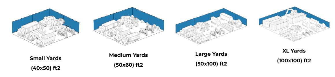 Customizable outdoor storage yard for contractors & trucks Customizable outdoor storage yard for contractors & trucks