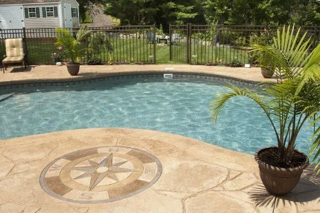 Pool With Stamped Concrete Patio — Fencer Steve In South West Rocks, NSW
