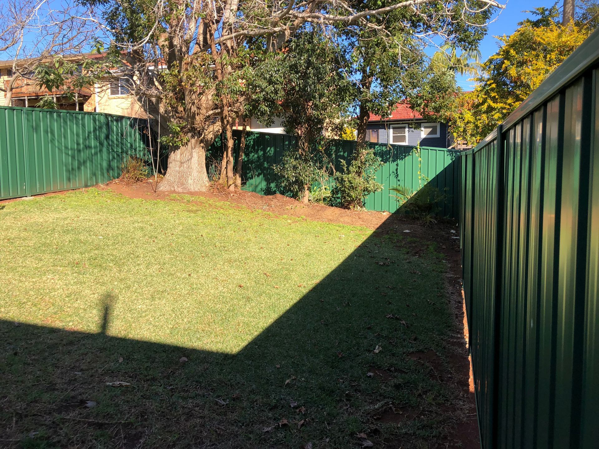Green Backyard With Grass — Fencer Steve In Laurieton, NSW