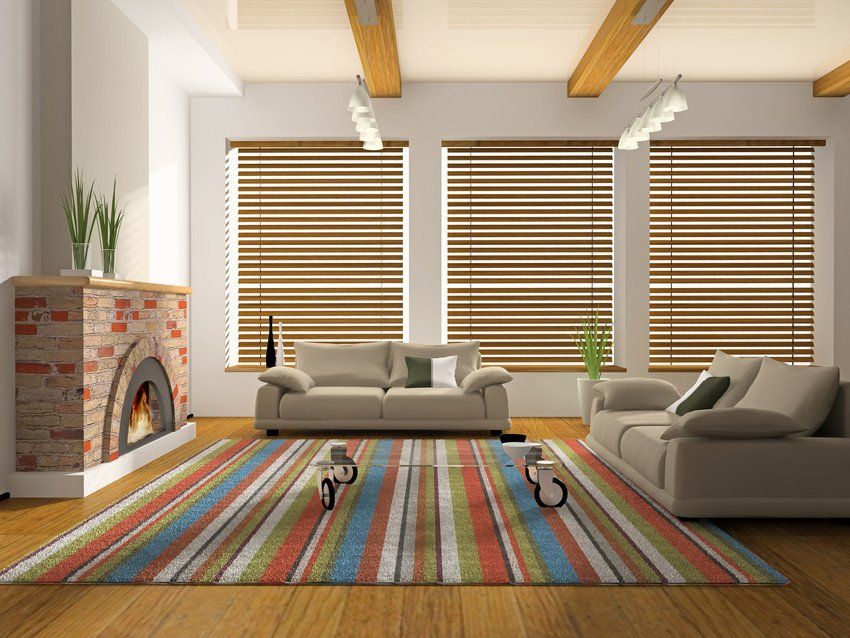 Update your home with Abel Interiors A purple & black patterned blind from Abel Interiors