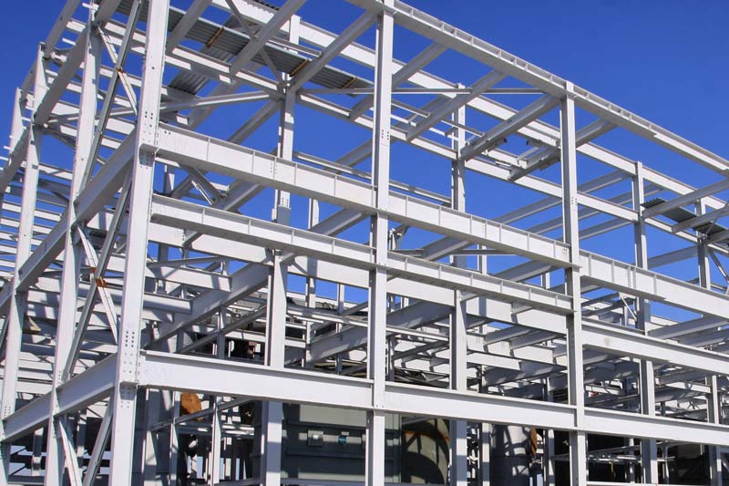 steel frame of building
