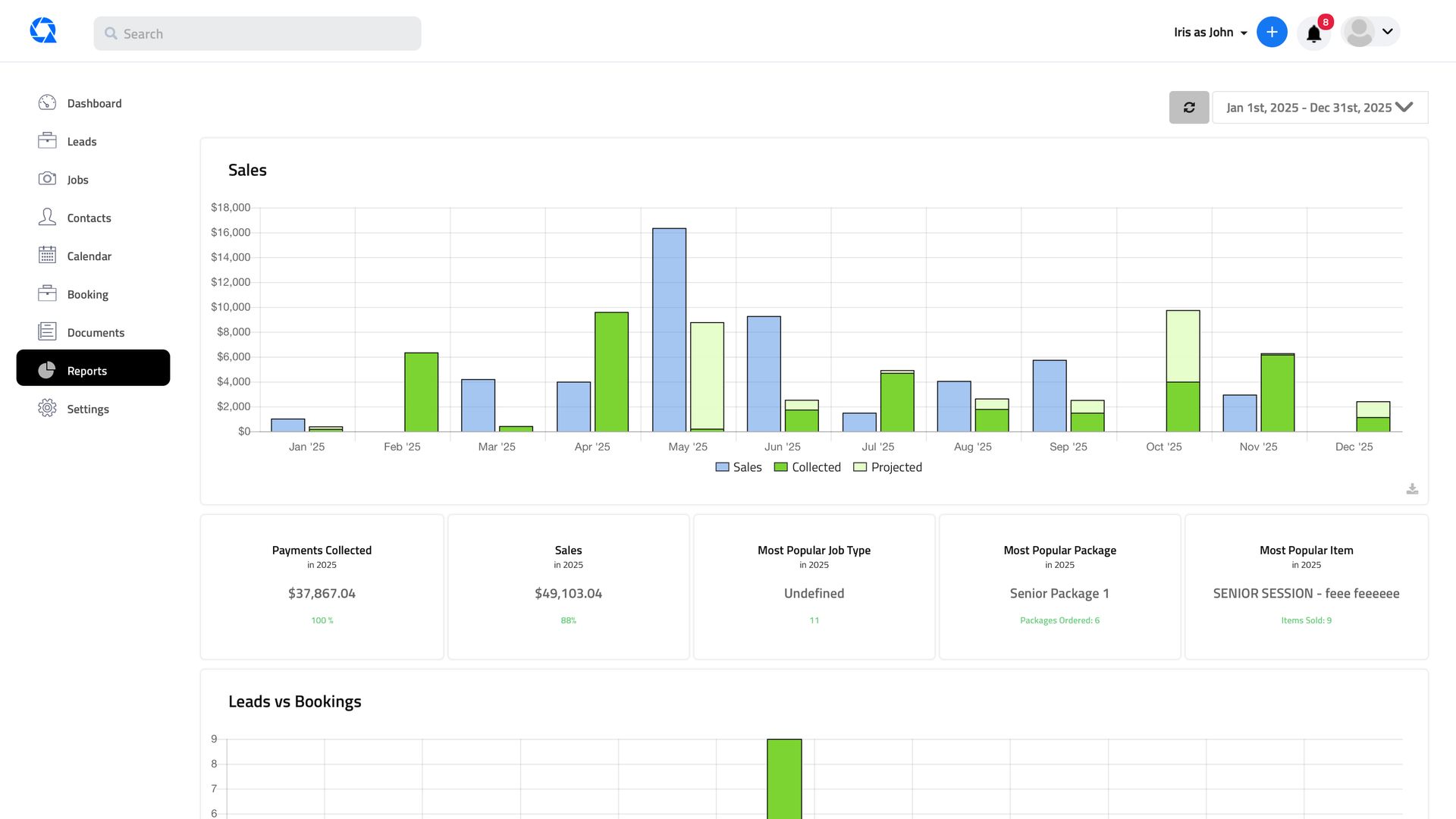A screenshot of a dashboard with a graph on it.