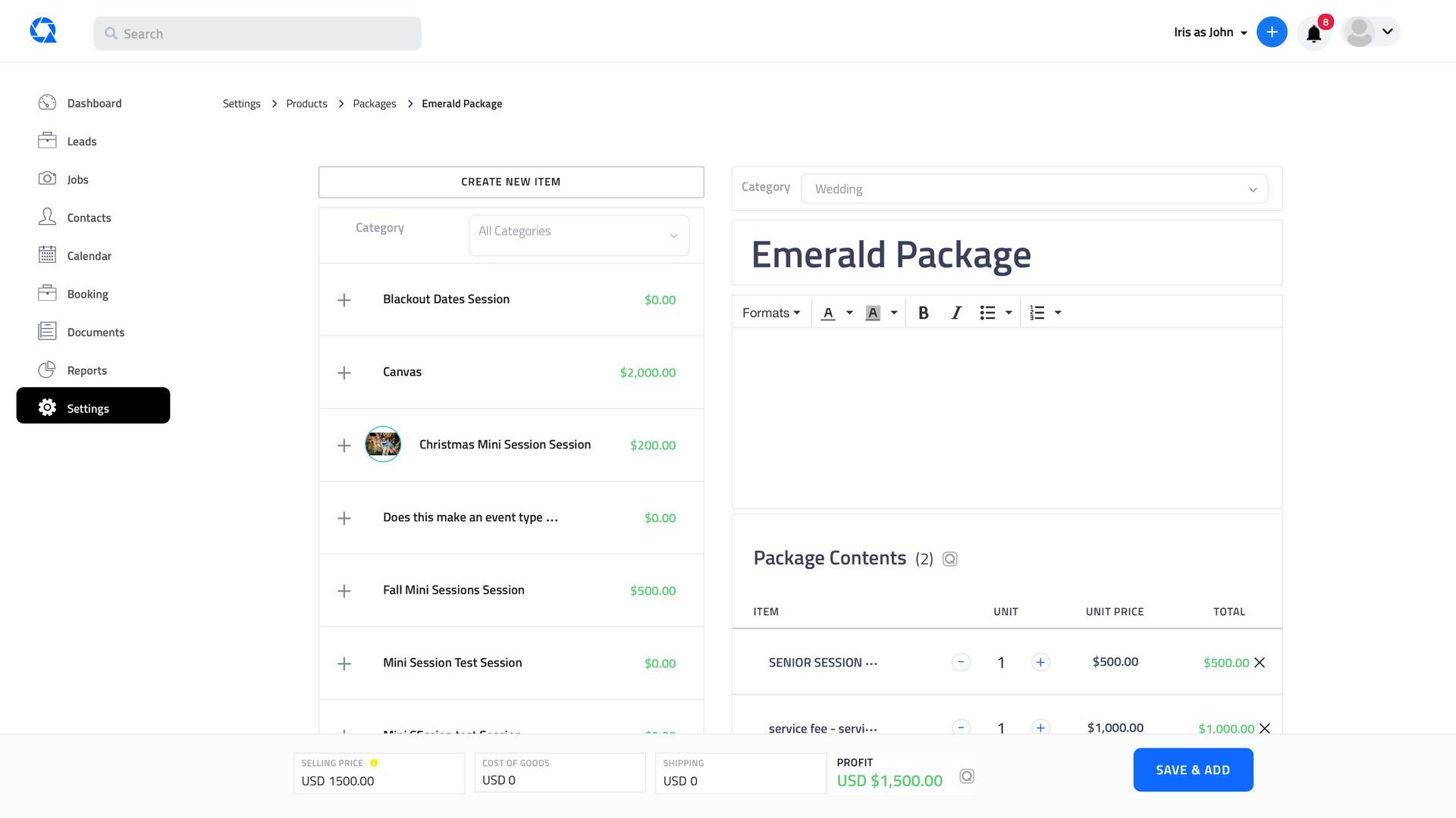 A screenshot of a website that says `` add packages ''.