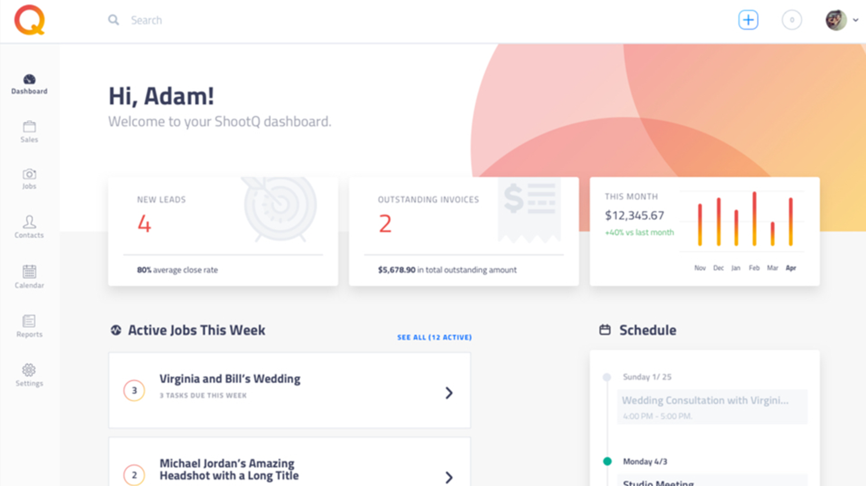 A screenshot of the dashboard of a website.