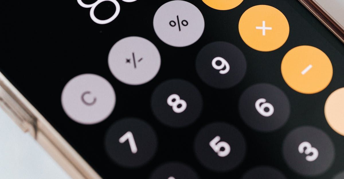 A close up of a calculator on a cell phone