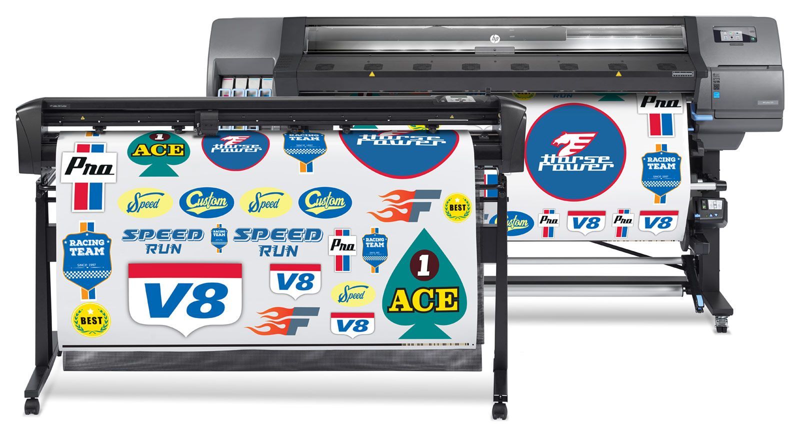 Due stampanti industriali di grande formato