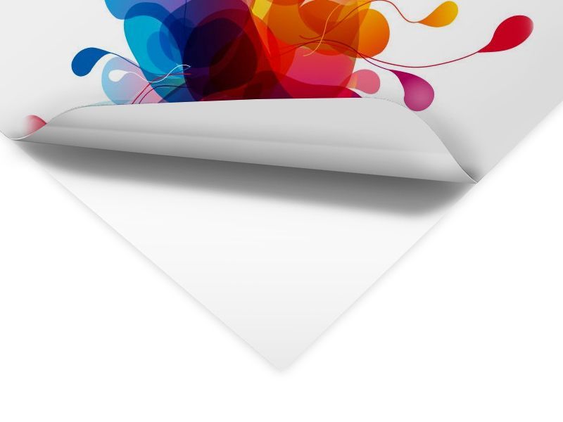 Una superficie bianca che rivela forme astratte colorate di progetto grafico