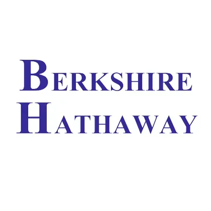 Berkshire Hathaway logo with blue text on a white background.