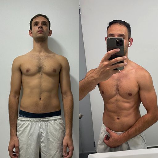Transformation of a client who achieved significant fitness results with Yonatan Tyk personalized training & nutrition program.