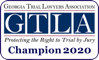 The logo for the georgia trial lawyers association is shown.