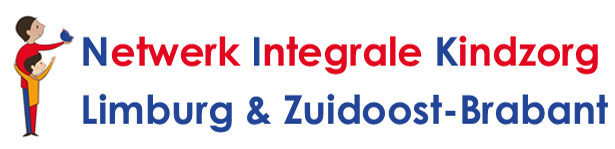 Logo of Netwerk Integrale Kindzorg Limburg & Zuidoost-Brabant with illustration of a person holding up another.