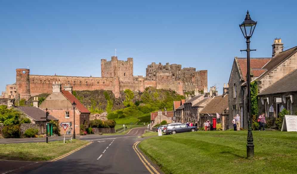 The pretty Northumberland village of Bamburgh. 