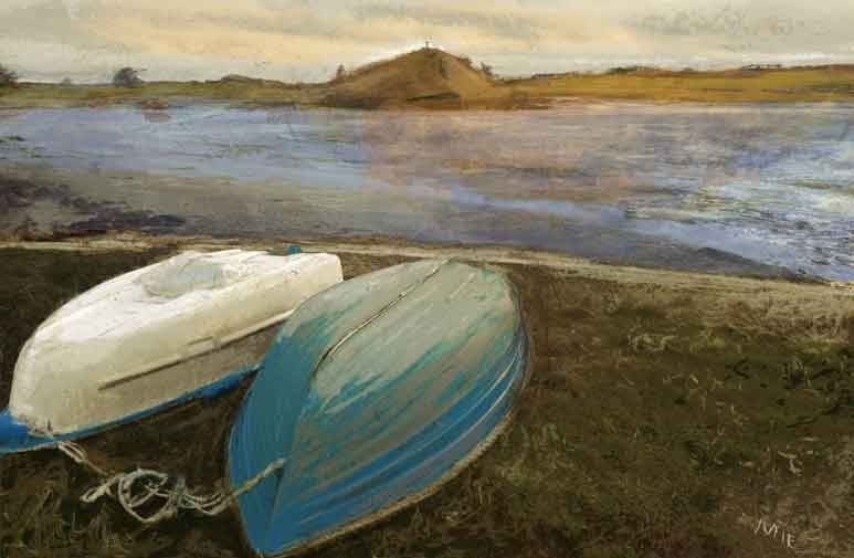 Alnmouth pastel by MiE Fielding. From the book 'The Sound of a Landscape:The Northumberland coast in art, sound and poetry.