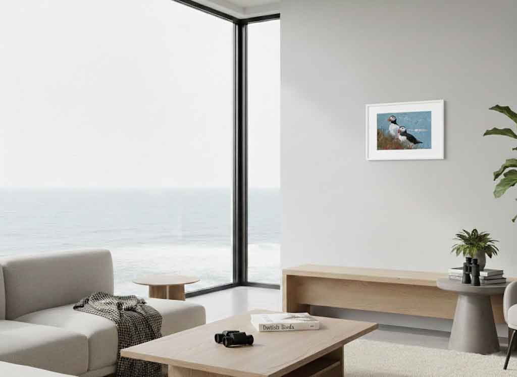 Picture of a pair of puffin on the farne islands. By Northumberland Author MiE fielding