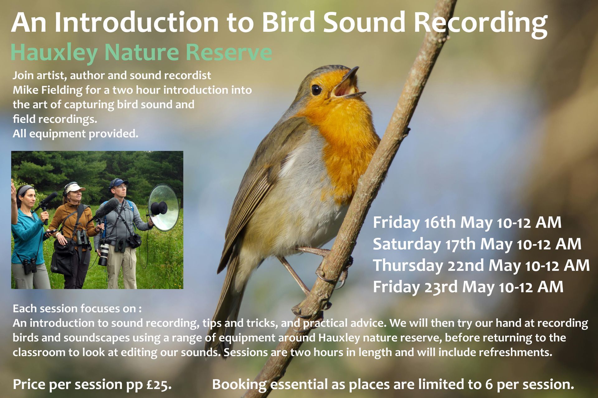 An introduction to bird sound recording with artist and author MiE Fielding