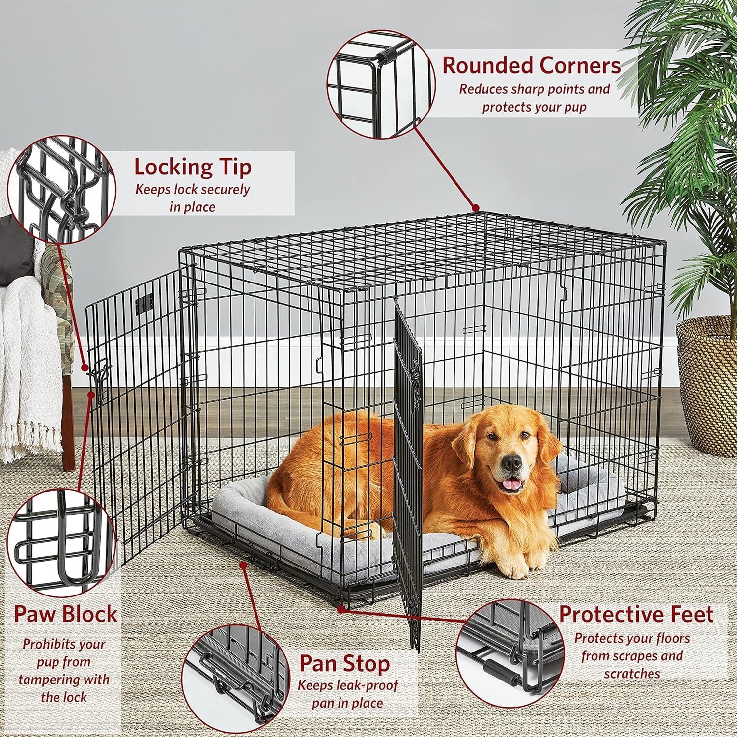 Large Dog crate for Standard Goldendoodles and Poodles