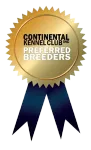 A gold continental kennel club inc preferred breeders ribbon