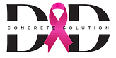 Logo with two black D's, a pink ribbon, and text "CONCRETE SOLUTION".