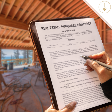 Individual signing a real estate purchase contract