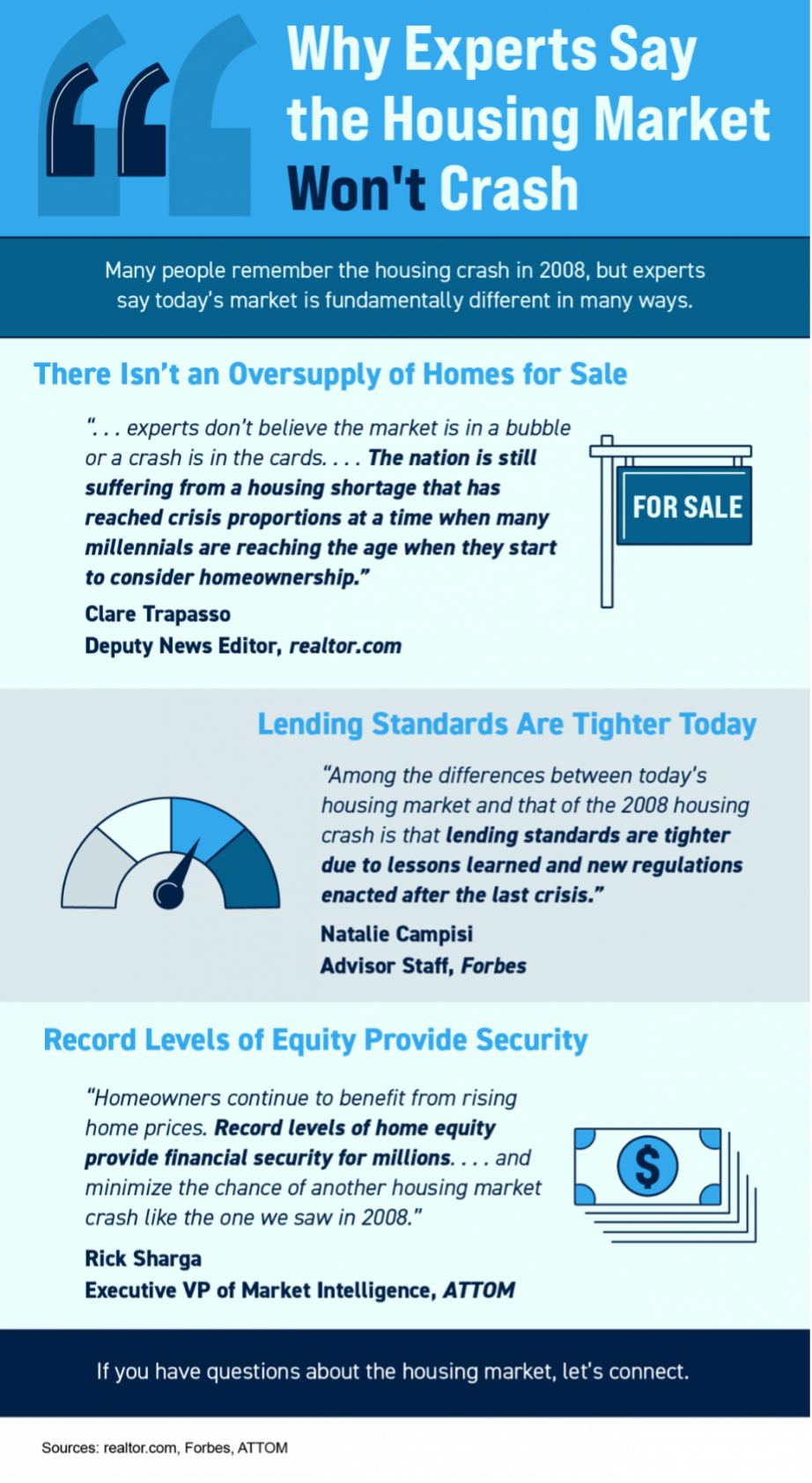 Why experts say the housing market won't crash infographic