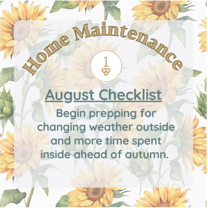 home maintenance August checklist infographic 2