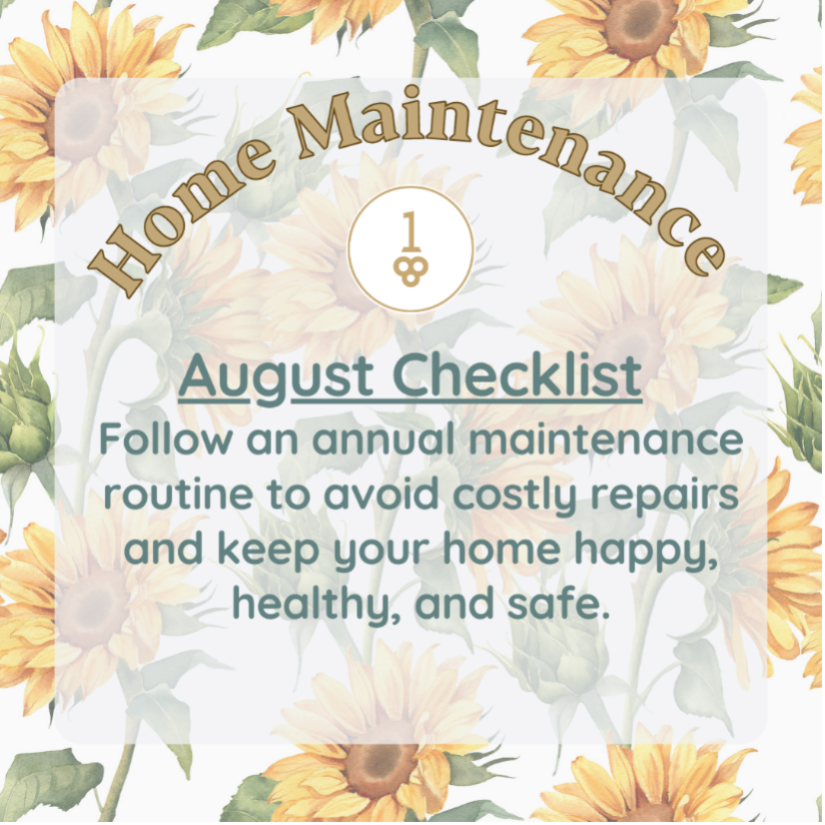 Home maintenance August checklist