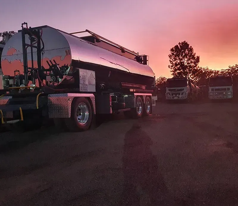 A Tanker Truck is Parked in a Parking Lot at Sunset — Cuzkell Pty. Ltd in Cooroy, QLD