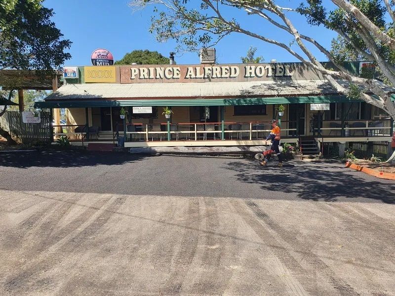 A Motorcycle is Parked in Front of the Prince Alfred Hotel — Cuzkell Pty. Ltd in Cooroy, QLD