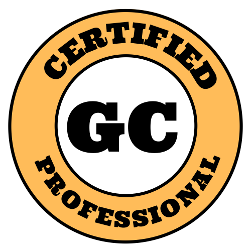Certified GC Professional seal in black and orange.