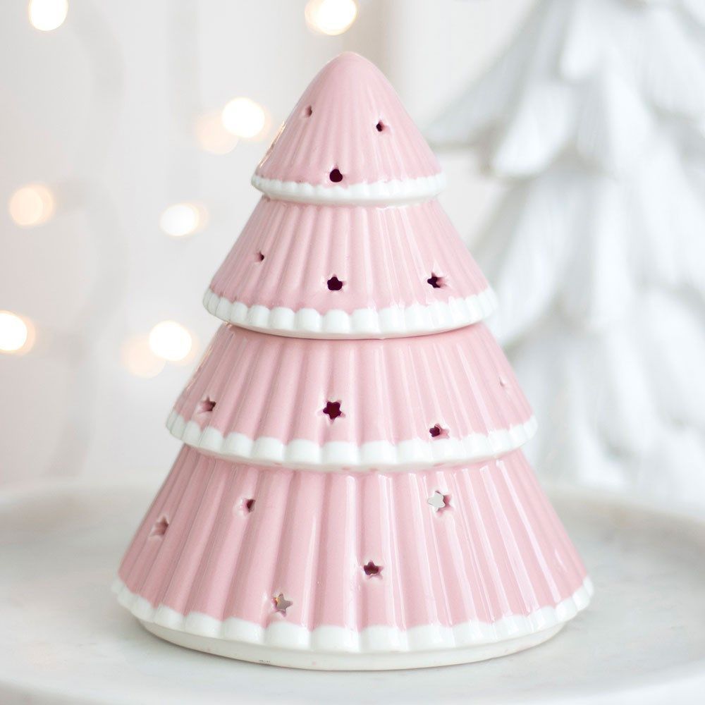 Roze kerstboom waxwarmer