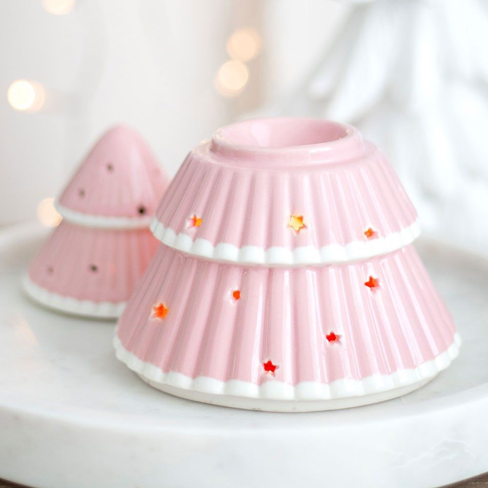 Roze kerstboom waxwarmer