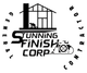 Logo of Stunning Finish Corp: house outline, figure working, camera, and text "Stunning Finish Corp" with "General Contractor" around.