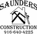 A black and white logo for saunders construction
