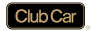 Club Car logo on a black plaque with gold lettering and border