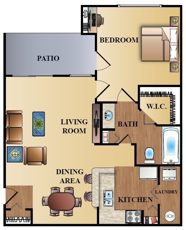 A3 Springwood Floor Plan — boise apartments for rent