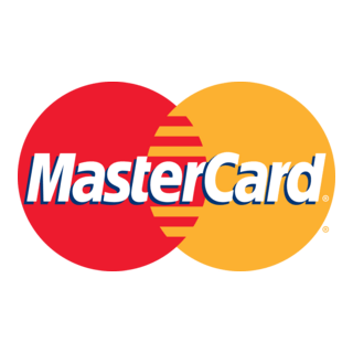 Logo Mastercard : deux cercles superposés, rouge et jaune, avec le texte « MasterCard ».