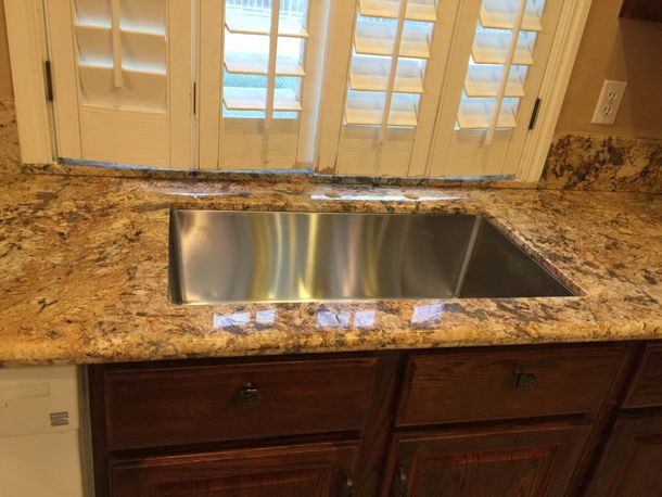 Las Vegas Remodeling — Kitchen Sink with Granite Countertop in Las Vegas, NV