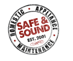 a stamp that says safe & sound domestic appliance maintenance