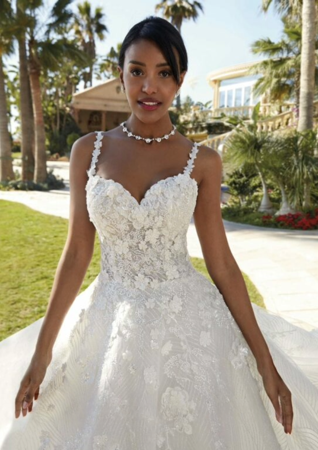wedding dresses in myrtle beach sc Romantic V Neck Beach Wedding Dress with Lace Appliques, A Line Bridal –  cherishgirls main image 0