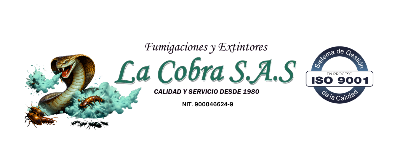 Logo fumigaciones y extintores la cobra